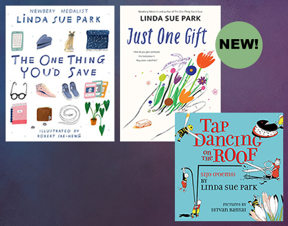 display of Linda Sue Park's poetry books